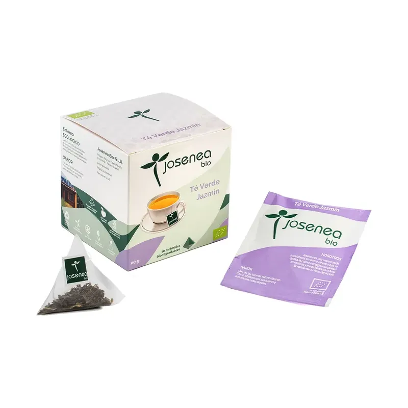 TÉ VERDE JAZMÍN BIO BOLSA KRAFT 10 PIRÁMIDES