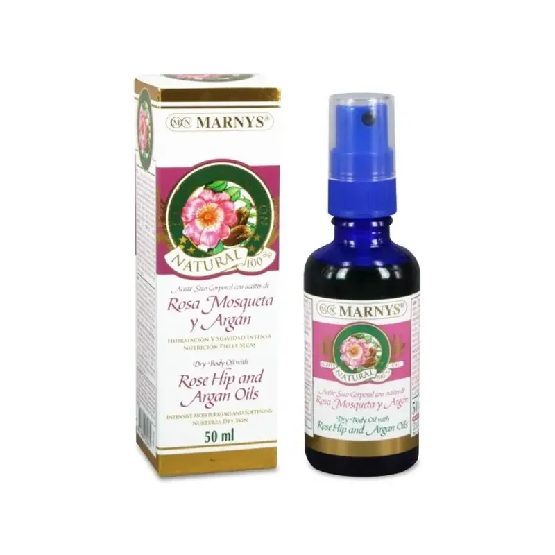 ACEITE SECO CORPORAL CON ACEITES DE ROSA MOSQUETA BIO Y ARGAN BIO Botella 50 ml con spray