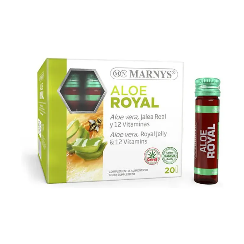 ALOE ROYAL - Jalea Real+Aloe Vera+FOS+ácido Fólico+ Biotina+ Vitaminas 20 Viales  X 10 ML