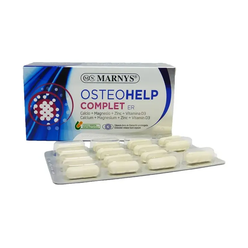 OSTEOHELP COMPLET ER (Calcio, Magnesio, Zinz, Cobre, Manganeso, Selenio y Vitamina D3) 60 Cápsulas duras de liberación prolongada.