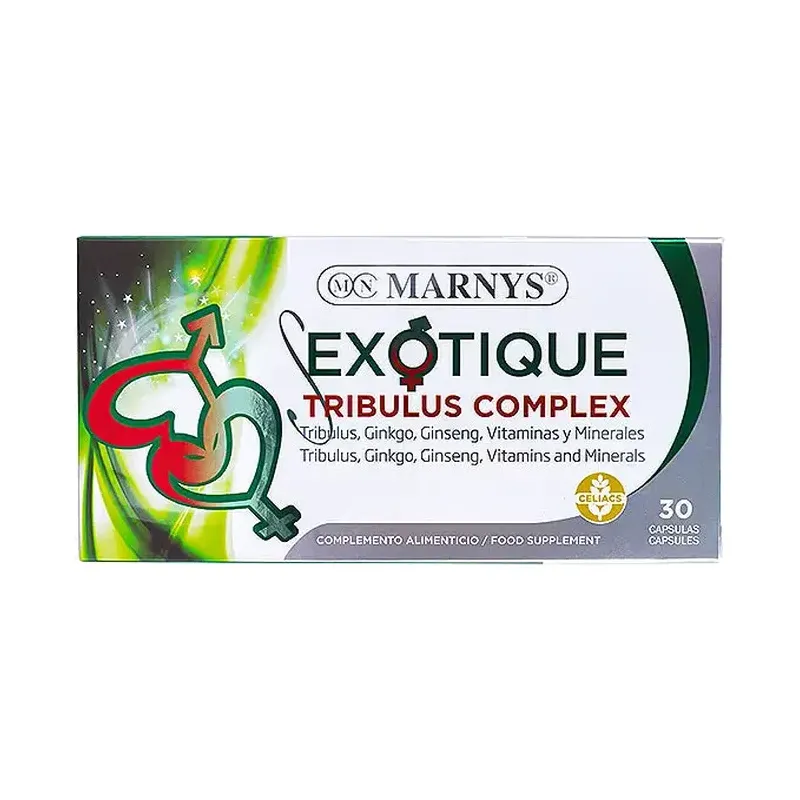 S-EXOTIQUE TRIBULUS COMPLEX Tribulus + Gingko biloba + Ginseng + Vitamina E 30 Cápsulas