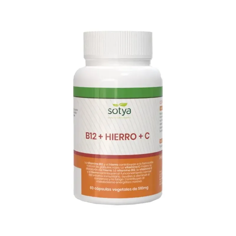 VITAMINA B12 + HIERRO+ C 60 CAPS 510 MG