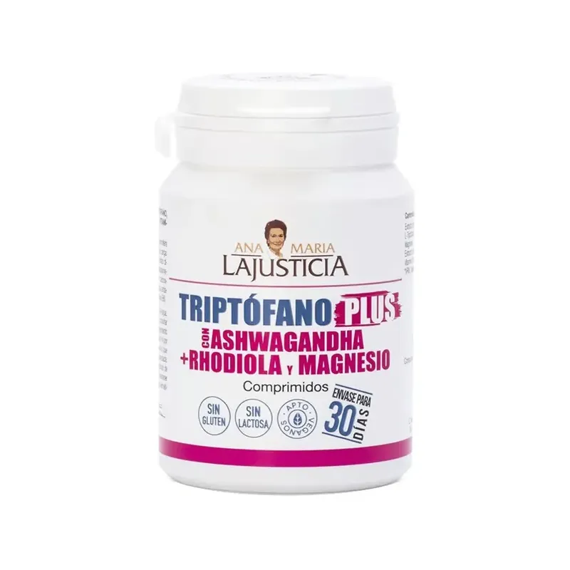 TRIPTÓFANO PLUS CON ASHWAGANDHA + RHODIOLA Y MAGNESIO 60COMP