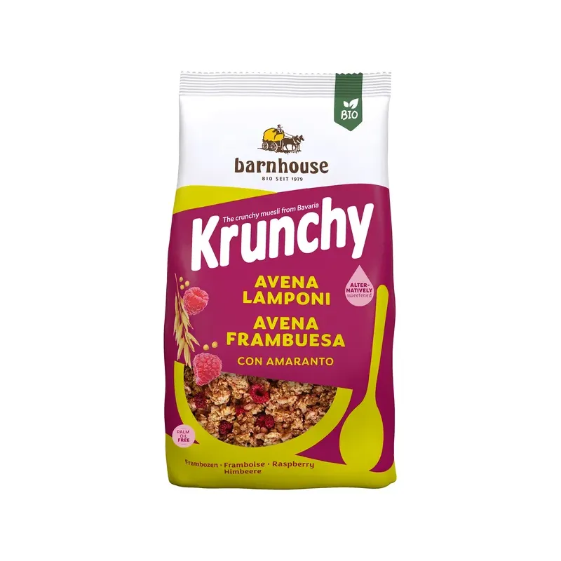 MUESLI KRUNCHY AVEN AMARANTO FRAMBU BARNHOUSE 375G