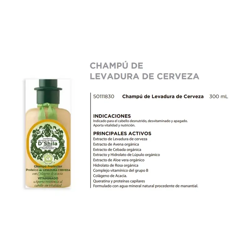 CHAMPU PROTEICO LEVADURA CERVEZA 300 ML