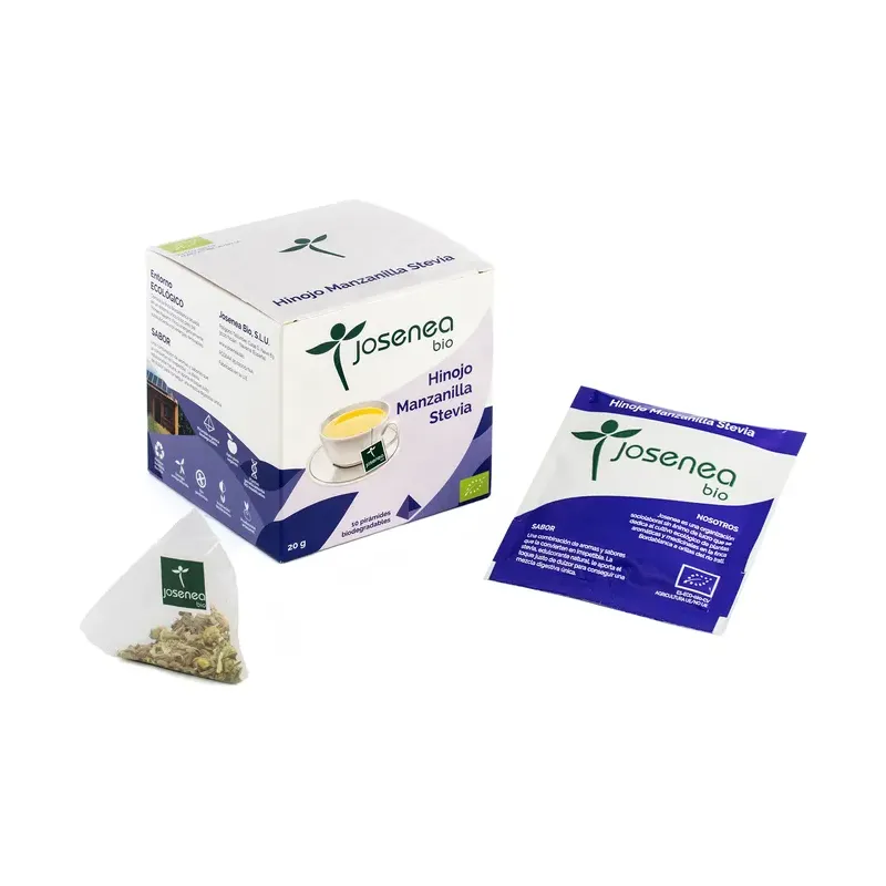 HINOJO-MANZANILLA-STEVIA BIO BOLSA KRAFT 10 PIRÁMI