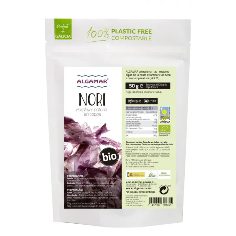 Alga Nori copos 50 g – BIO