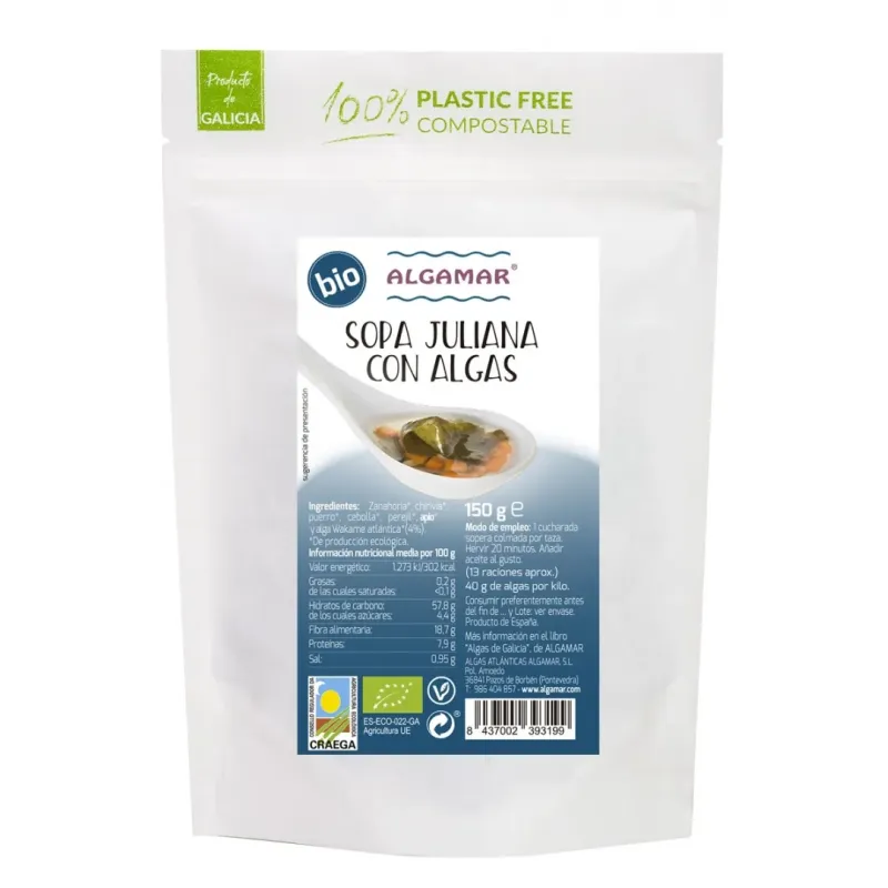 Sopa Juliana con Algas 150 g  BIO
