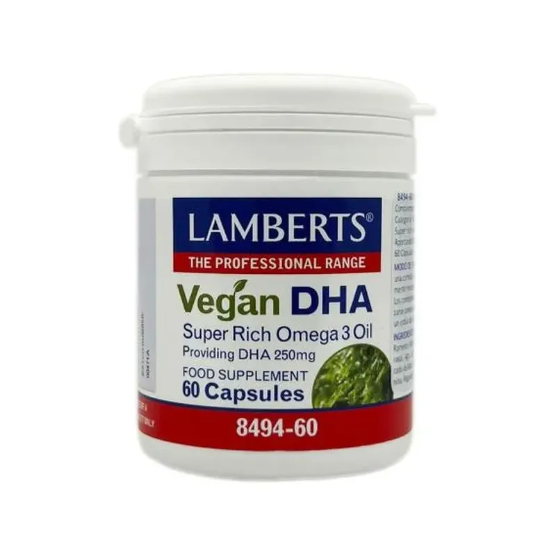 VEGAN DHA 250 MG 60 CAPS. ACIDOS GRASOS ESENCIALES