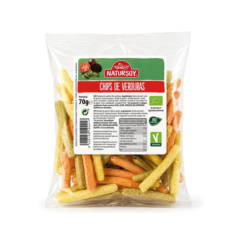 CHIPS VERDURAS ECO 70 GR.