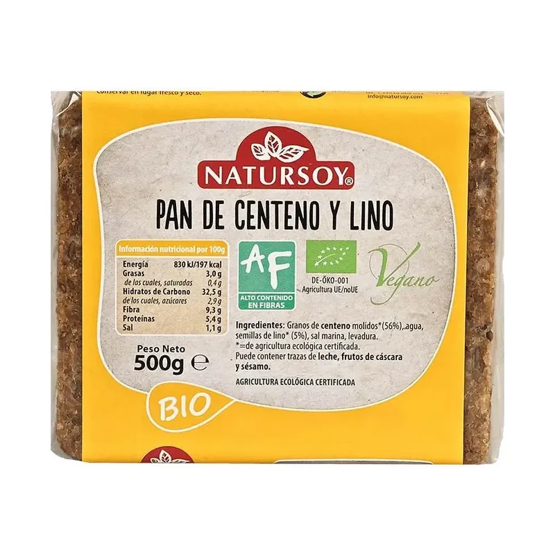 PAN CENTENO Y LINAZA ECO 500 GR.