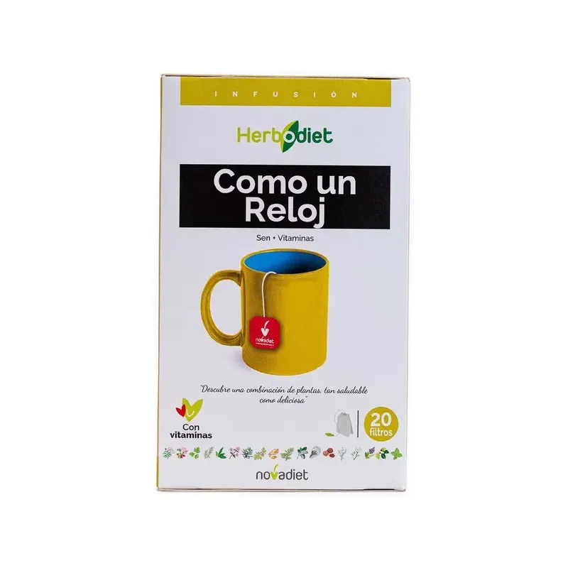 HERBODIET  COMO UN RELOJ Envase de 20 bolsitas filtro de 1,5 g. cada una.