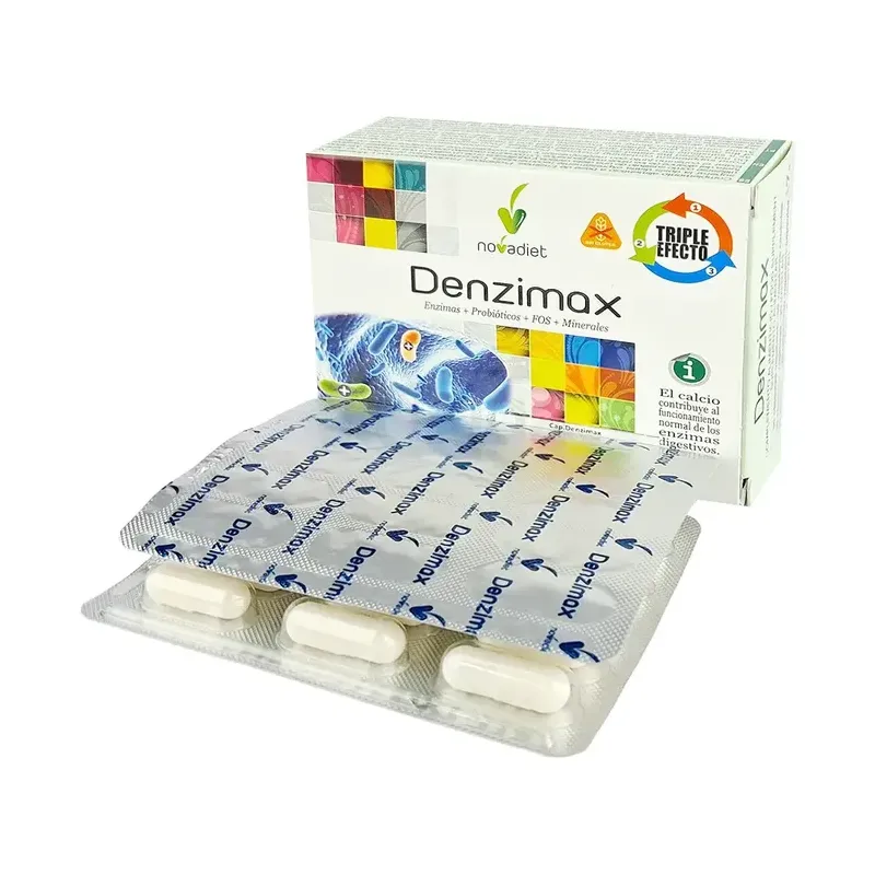 DENZIMAX Envase de 30 cápsulas vegetales.