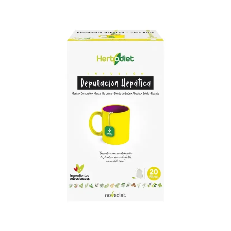 HERBODIET DEPURACION HEPATICA Envase de 20 bolsitas filtro de 1,5 g. cada una.