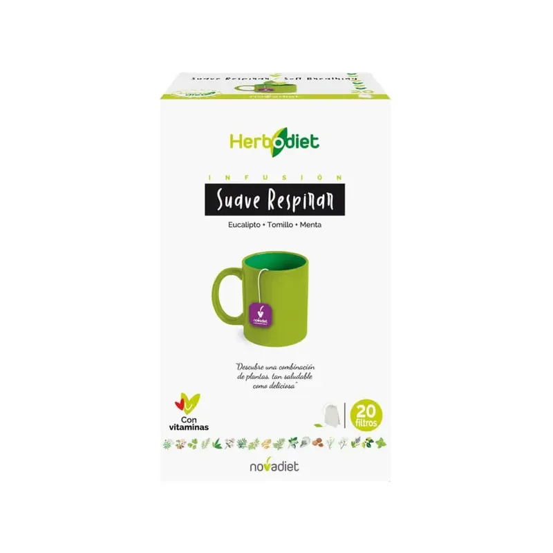 HERBODIET SUAVE RESPIRAR Envase de 20 bolsitas filtro de 1,5 g. cada una.