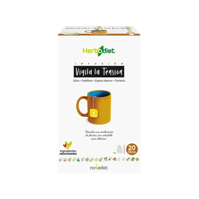 HERBODIET VIGILA LA TENSION Envase de 20 bolsitas filtro de 1,5 g. cada una.