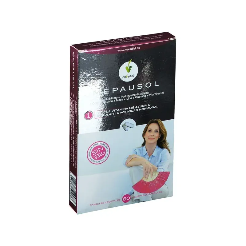 MEPAUSOL Envase de 60 cápsulas vegetales.