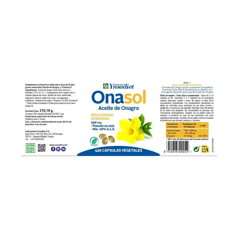 ONASOL VEGETAL 450 PERLAS