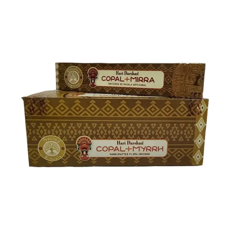 INCIENSO COPAL-MIRRA 15 GR MAS Caja 12 unidades. SOLO SE VENDE POR CAJA