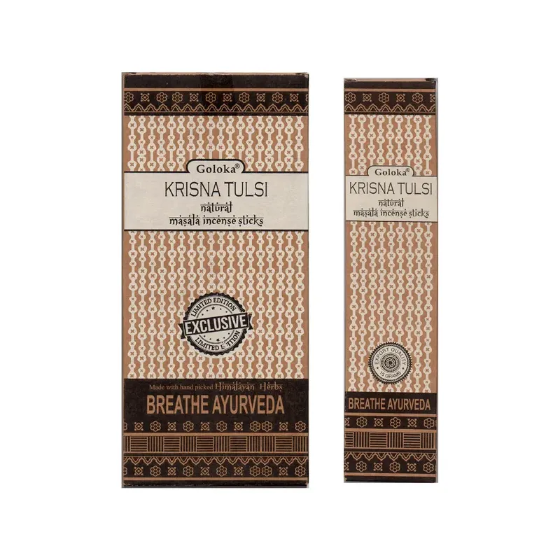 INCIENSO KRISNA TULSI AYURVEDA Caja 12 unidades. SOLO SE VENDE POR CAJA