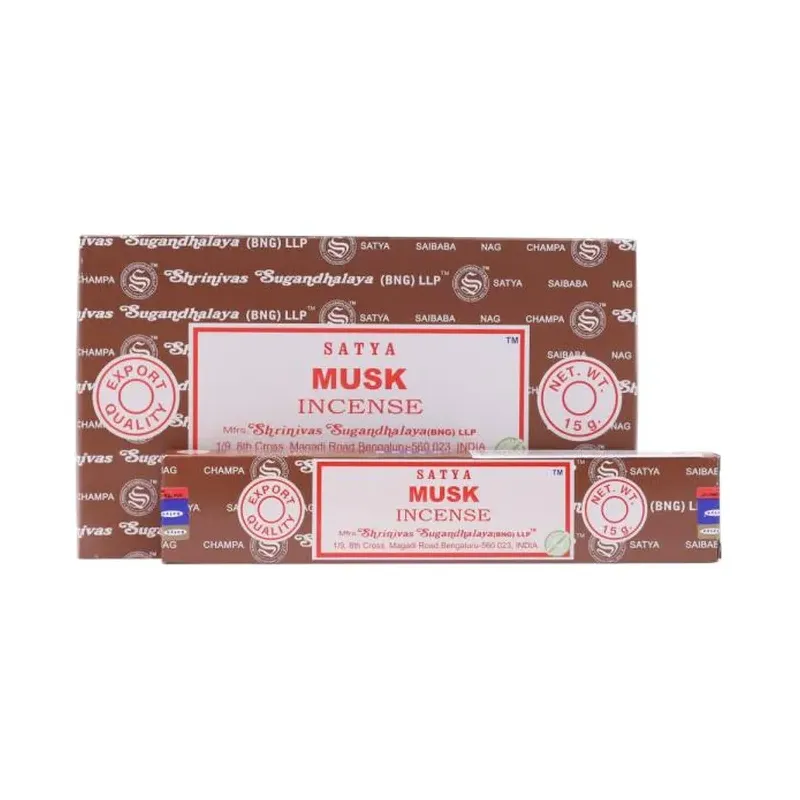 INCIENSO (SATYA) MUSK 15G CAJA 12U Caja 12 unidades. SOLO SE VENDE POR CAJA