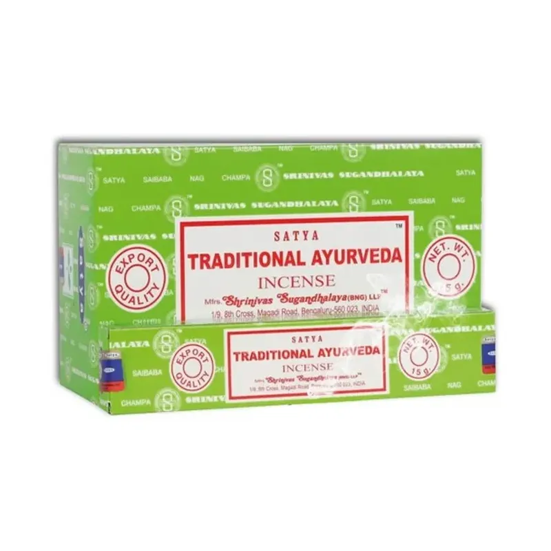 INCIENSO (SATYA) TRADITIONAL AYURVEDA CAJA 12U