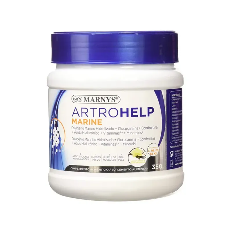 ARTHROHELP MARINE– Colágeno + Glucosamina + Condroitina+ Mg + Calcio  + Ácido Hialurónico + Vitamina C,B2,B6,K2+D3 350 G - Sabor Vainilla