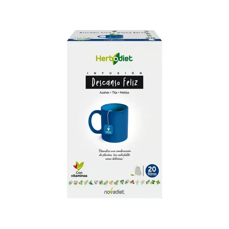 HERBODIET DESCANSO FELIZ Envase de 20 bolsitas filtro de 1,5 g. cada una.