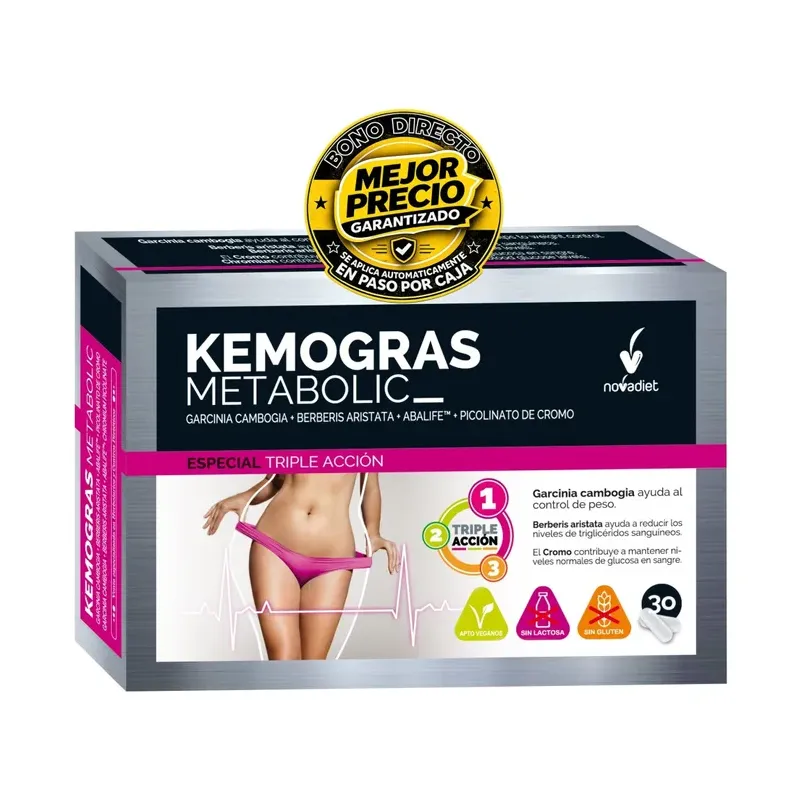 KEMOGRAS METABOLIC Envase de 30 cápsulas vegetales.