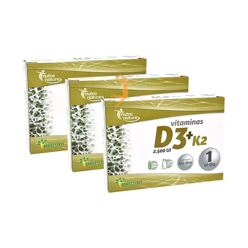 VITAMINAS D3+K2, 60 CAPS.