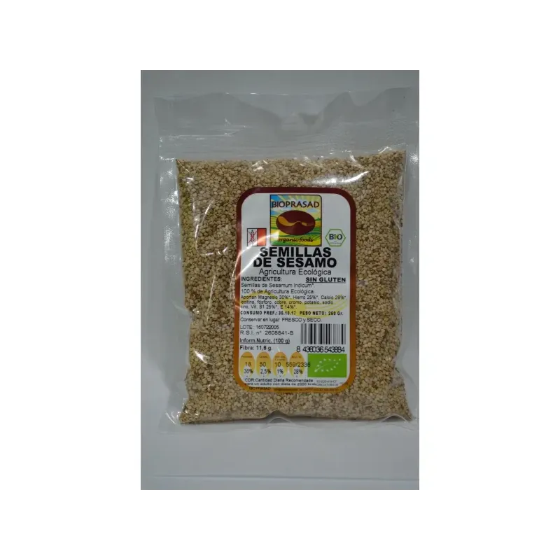 SEMILLAS SESAMO BIO 250 GR SIN GLUTEN / SIN LACTOSA