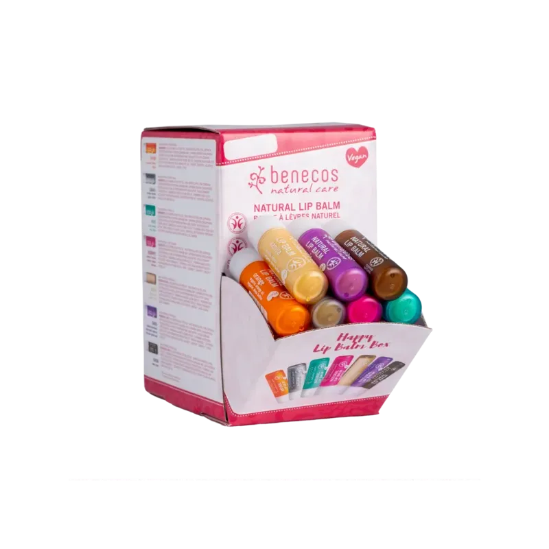 CAJITA DE BÁLSAMOS LABIOS FELICES V 30 labiales de 4,8gr + -incluye 2 unidades sin cargo! -