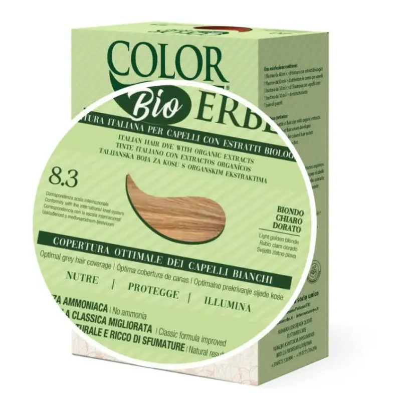 TINTE BIO CLASICO MEJORADO Nº 8.3 RUBIO CLARO DORADO NATUR ERBE