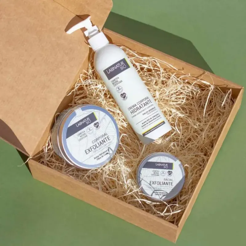 PACK GREEN SPLENDOR exfoliante facial + exfoliante corporal+ crema corporal hidratante.