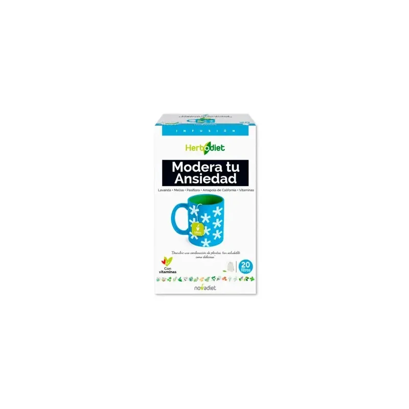 HERBODIET MODERA TU ANSIEDAD Envase de 20 bolsitas filtro de 1,5 g. cada una.