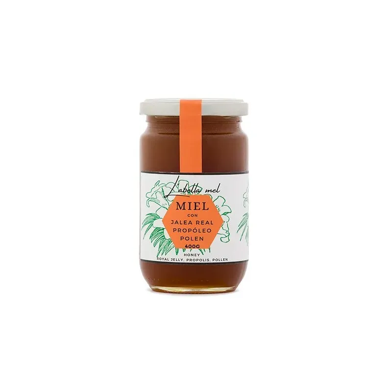 MIEL CON JALEA REAL, PROPOLEO Y POLEN 500 GRS