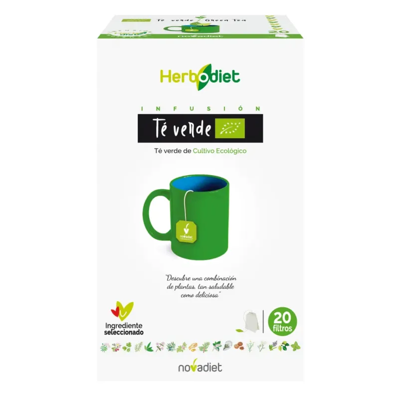 HERBODIET TE VERDE ECO Envase de 20 bolsitas filtro de 1,5 g cada una.