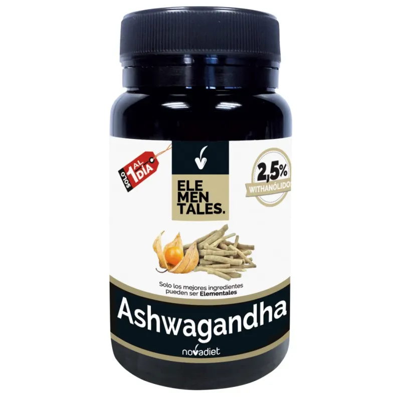 ASHWAGANDHA Envase de 30 cápsulas vegetales.