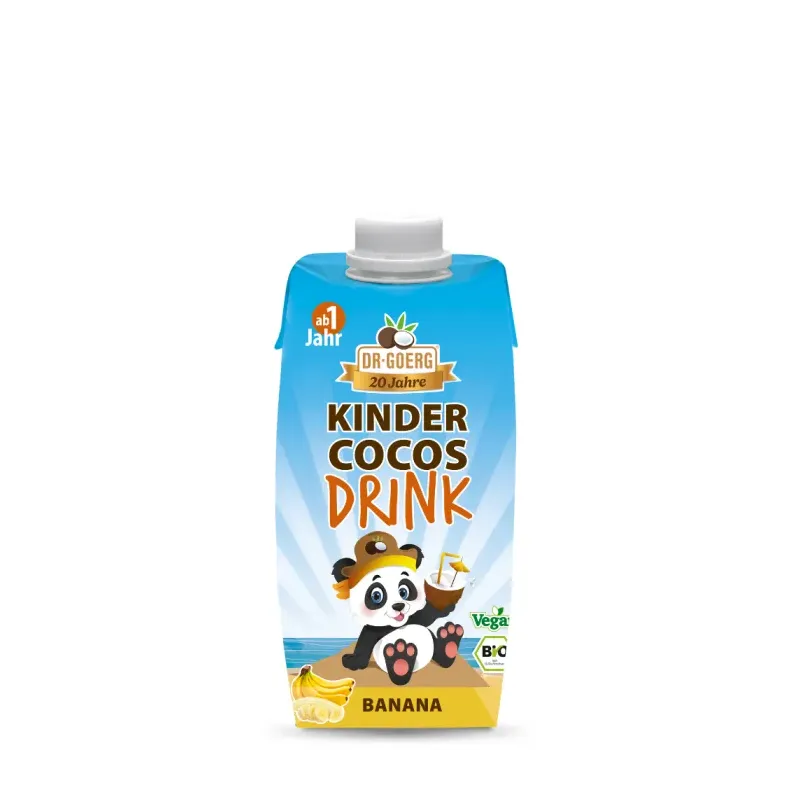 CAJA 15 UDS BEBIDA ECOLÓGICA DE COCO PARA NIÑOS SABOR BANANA 330ML