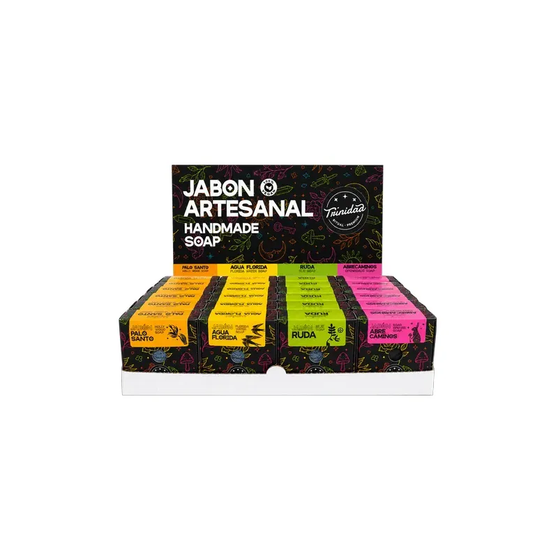 EXPOSITOR DE MOSTRADOR TRINIDAD CON 24 JABONES SUR