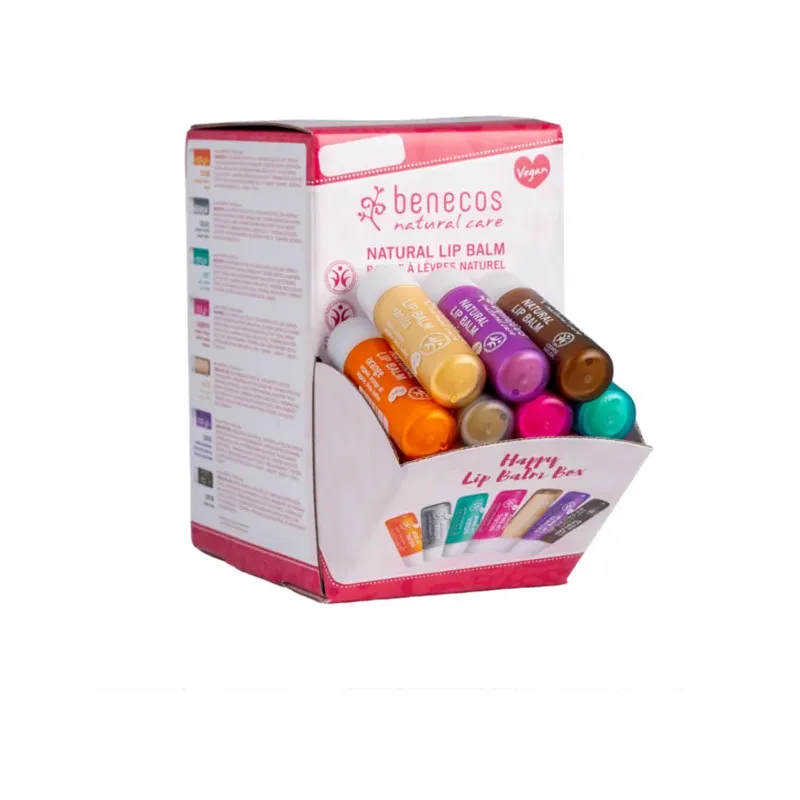 CAJITA DE BÁLSAMOS LABIOS FELICES V 30 labiales de 4,8gr + -incluye 2 unidades sin cargo! -