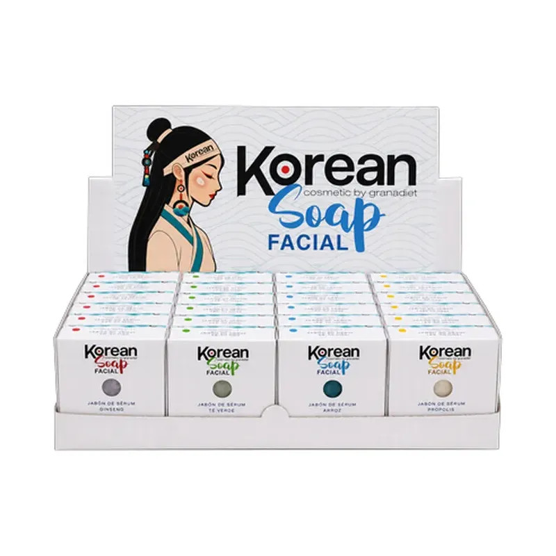 EXPOSITOR DE SOBREMESA DE JABONES FACIALES 24 UDS