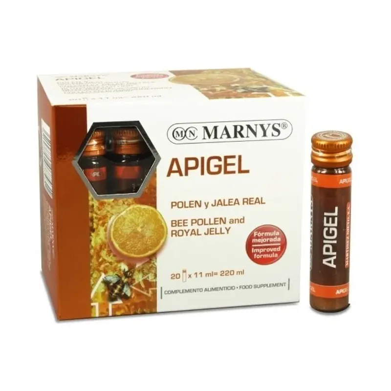 APIGEL Jalea Real +Polen abierto+Zumo Naranja 20 Viales X11ML