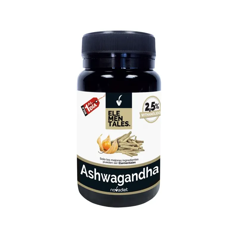 ASHWAGANDHA Envase de 30 cápsulas vegetales.