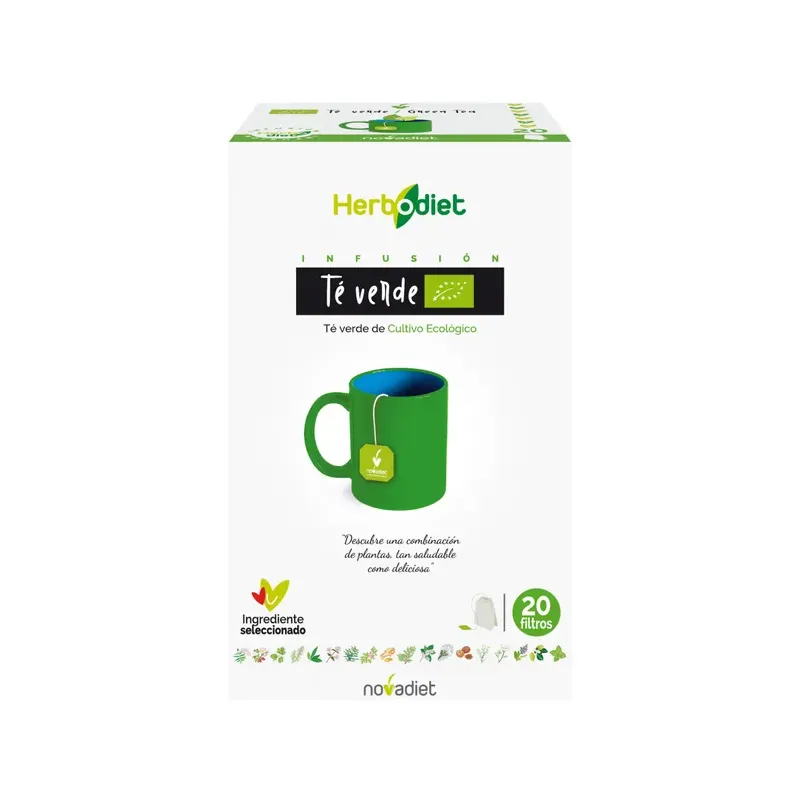 HERBODIET TE VERDE ECO Envase de 20 bolsitas filtro de 1,5 g cada una.