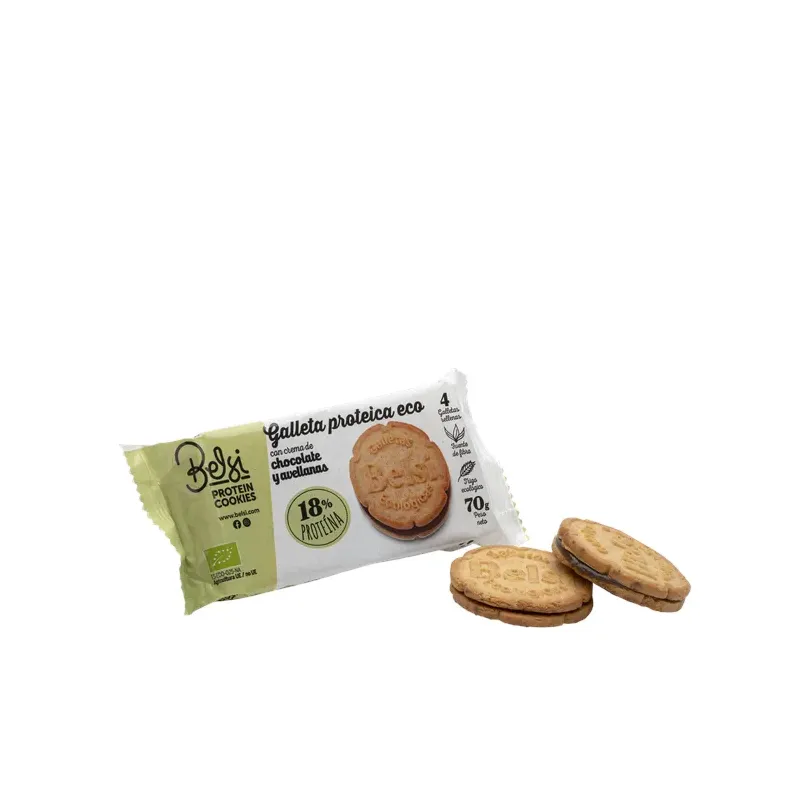 GALLETA RELLENA CACAO/AVELLANA PROTEICA ECO 70 G