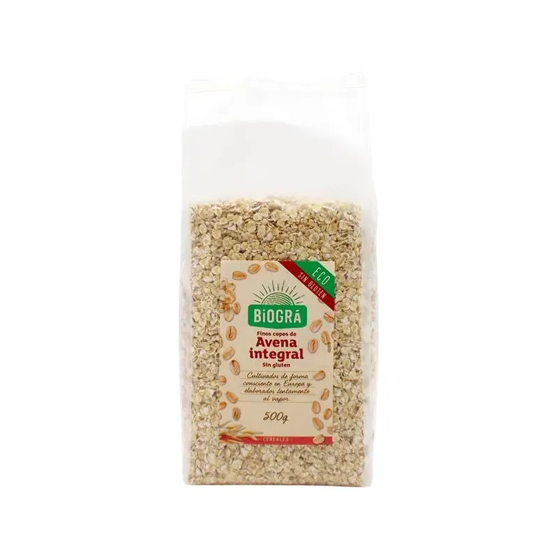 COPOS DE AVENA FINOS INTEGRALES SIN GLUTEN 500G