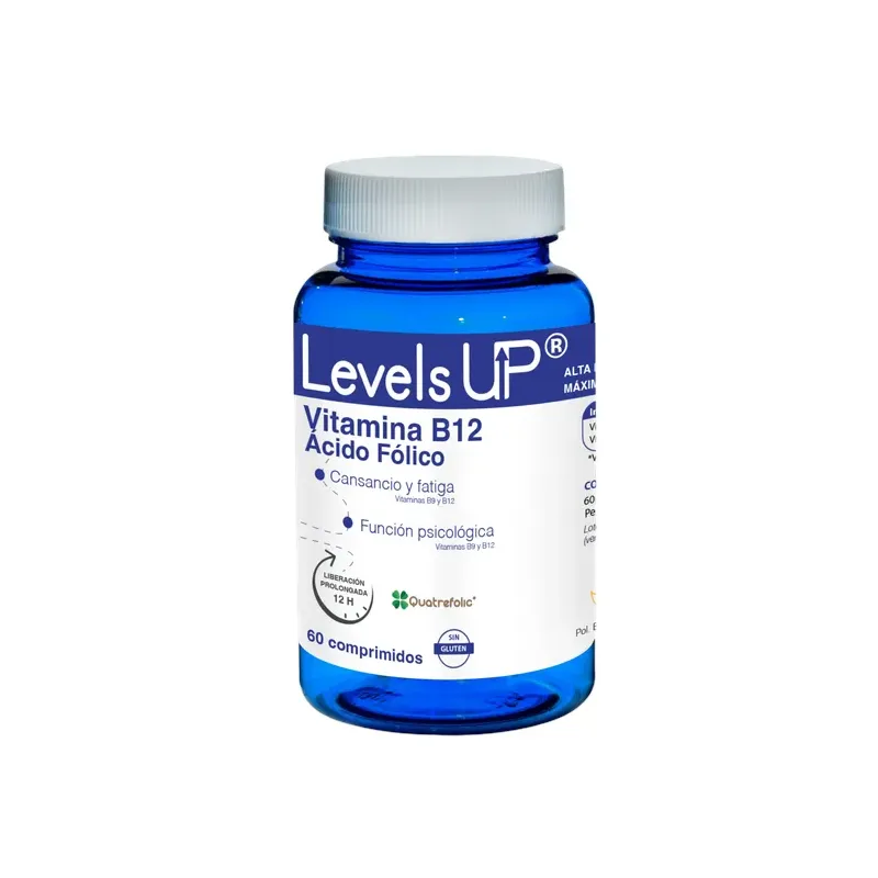 LEVELS UP VITAMINA B12 + B9 ÁCIDO FÓLICO 60 COMP