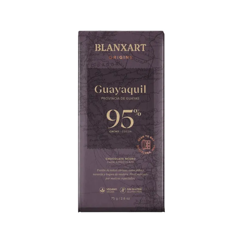 CHOCOLATE NEGRO ECOLÓGICO 95% CACAO GUAYAQUIL