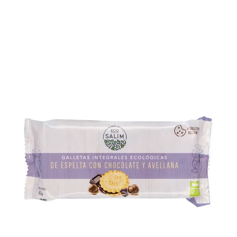 GALLETAS ESPELTA RELLENAS CHOCO. 80